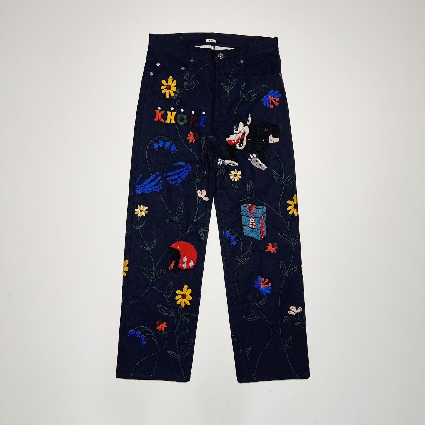 Hand embroidery pants Navy