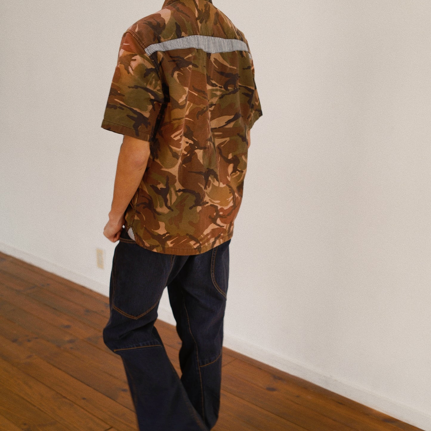 Patchworked Camo Shirt Black