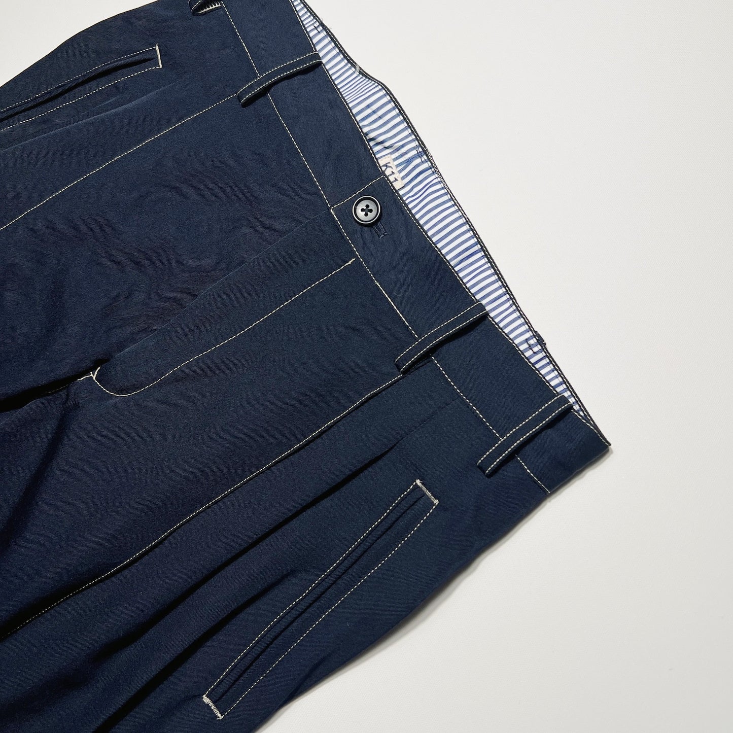 Pleat-detail pants Navy