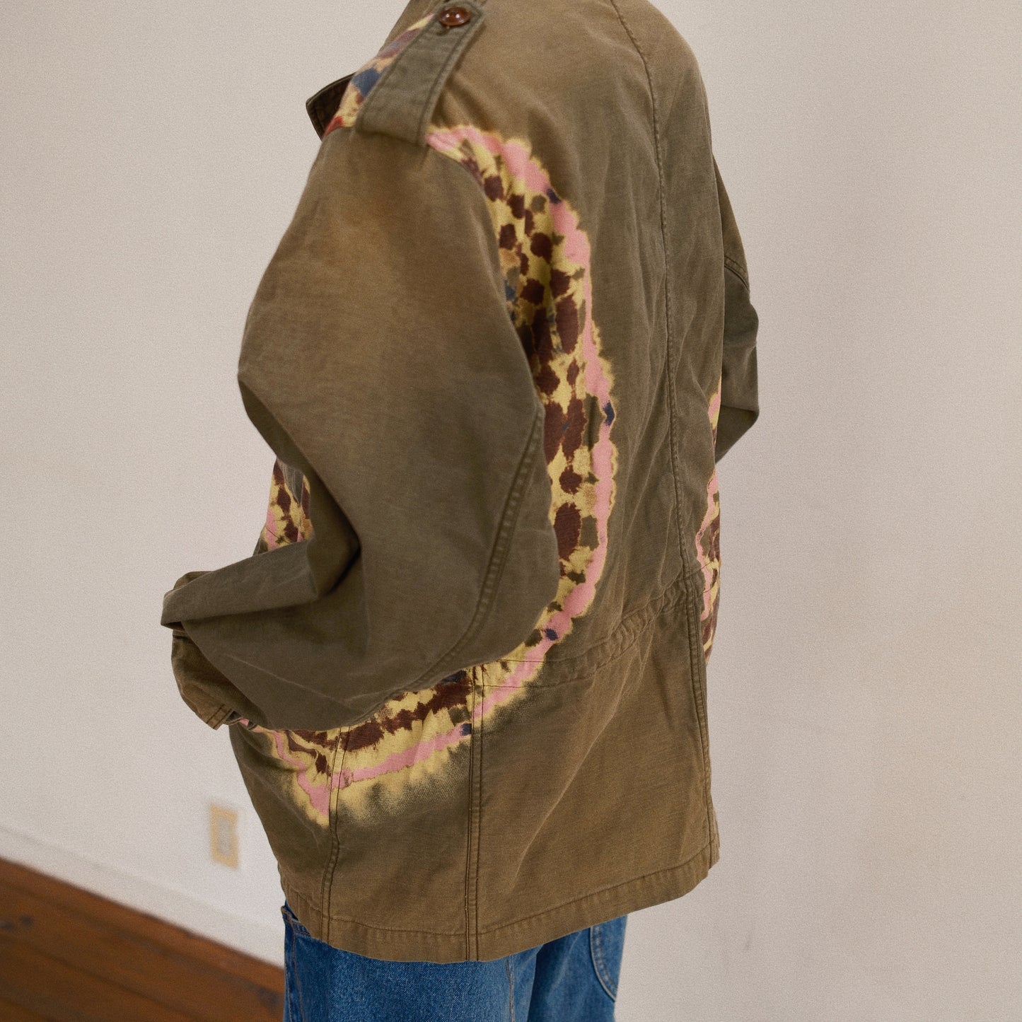 Tie-Dye Military Jacket Khaki