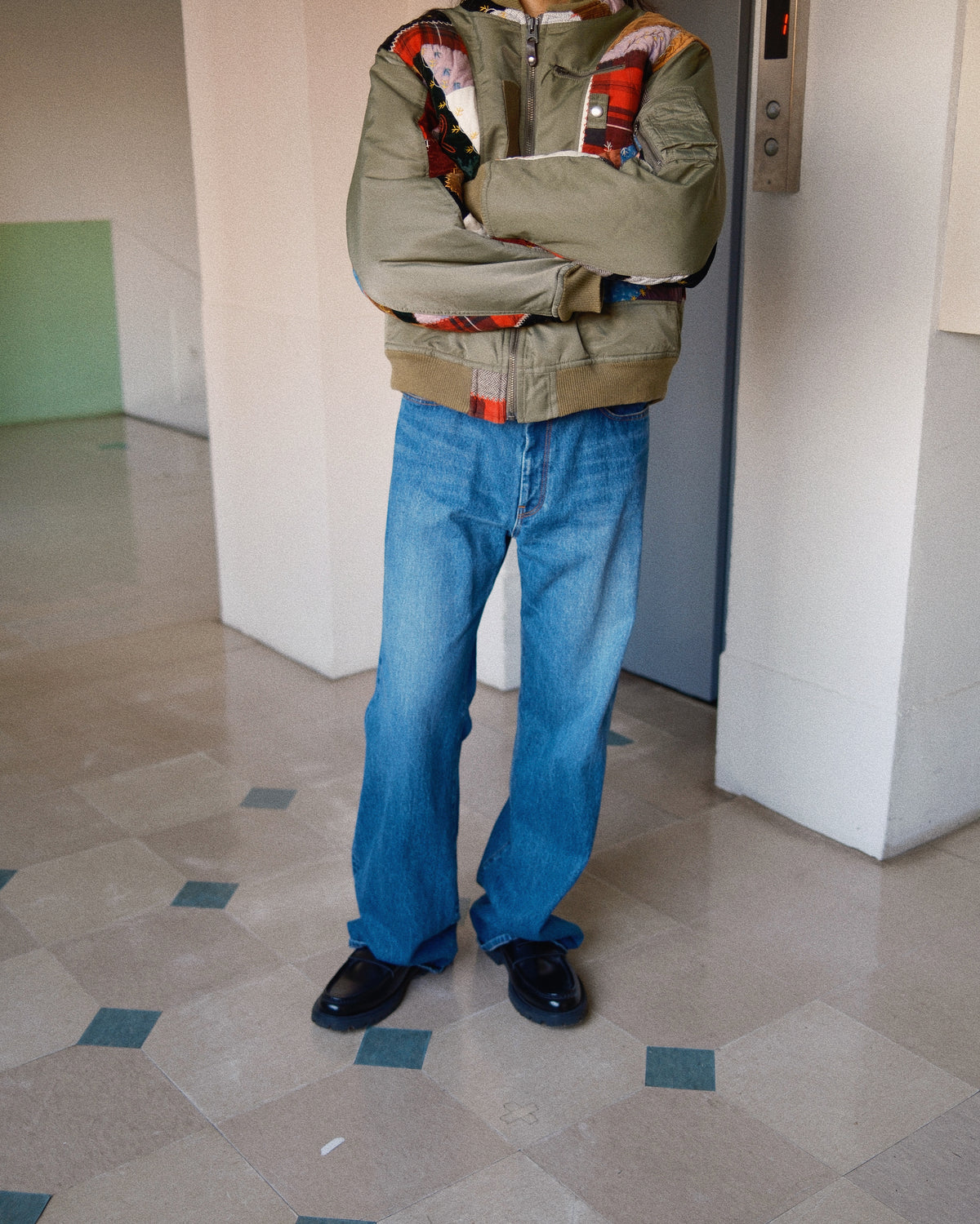 Quilt bomber jacket Khaki