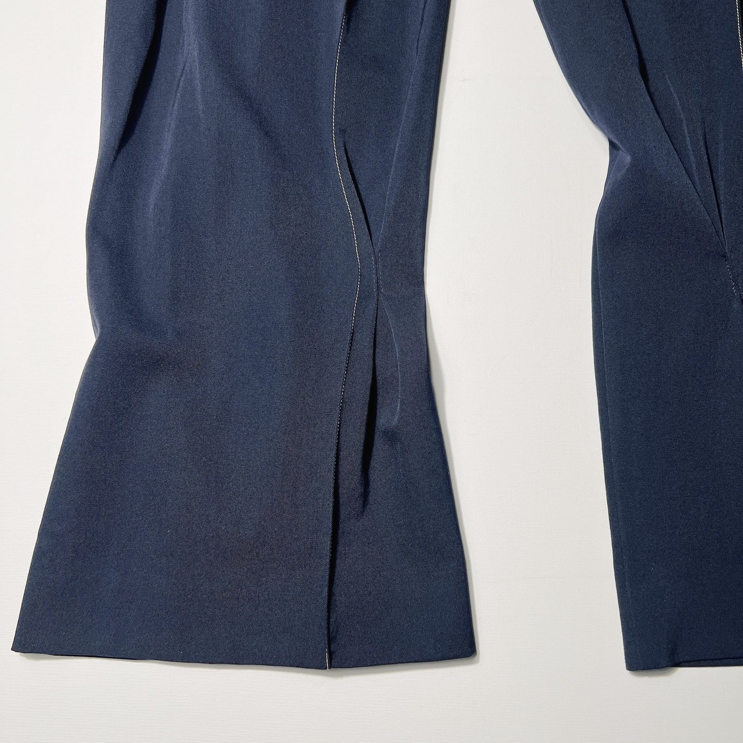 Pleat-detail pants Navy