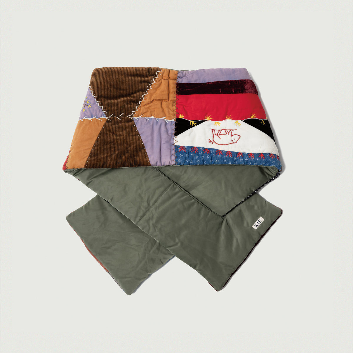 Quilt muﬄer Khaki
