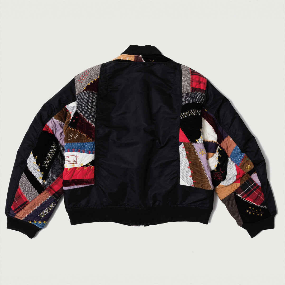Quilt bomber jacket Black