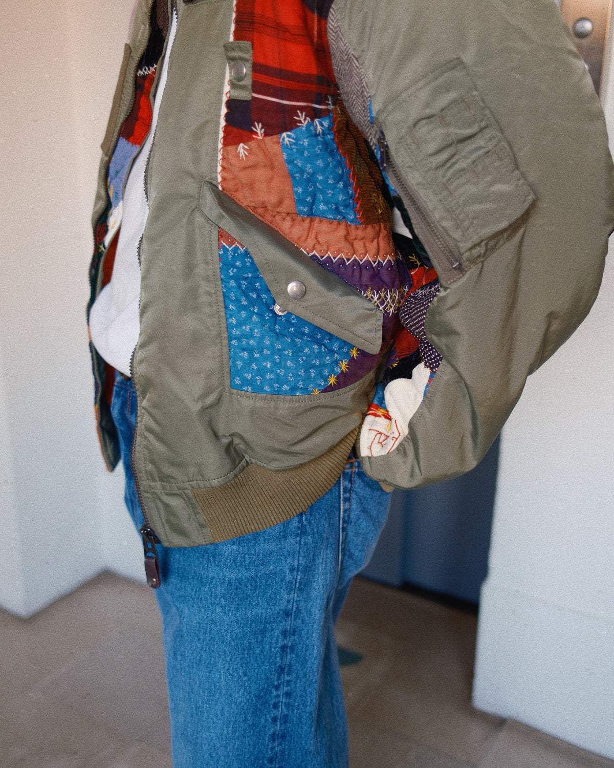 Quilt bomber jacket Khaki