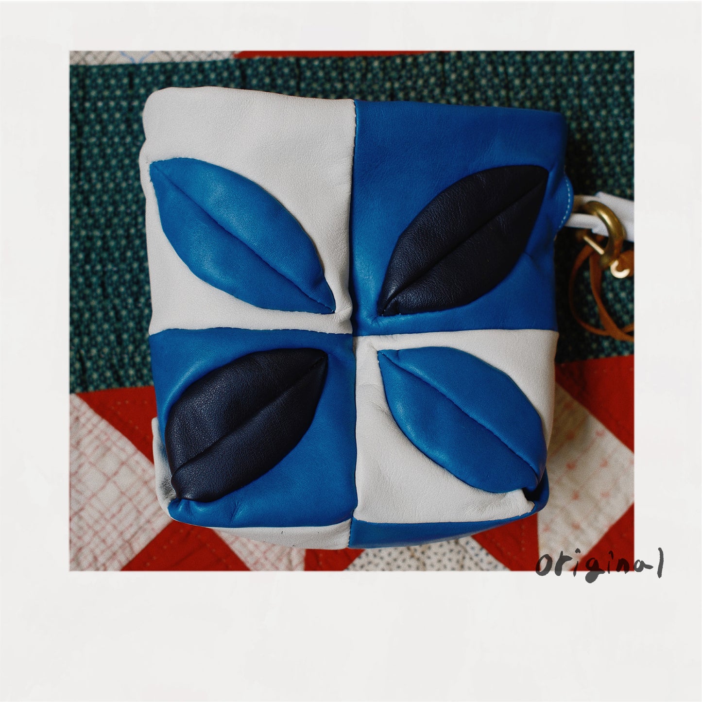 Hand-Patchwork Leather Bag Blue