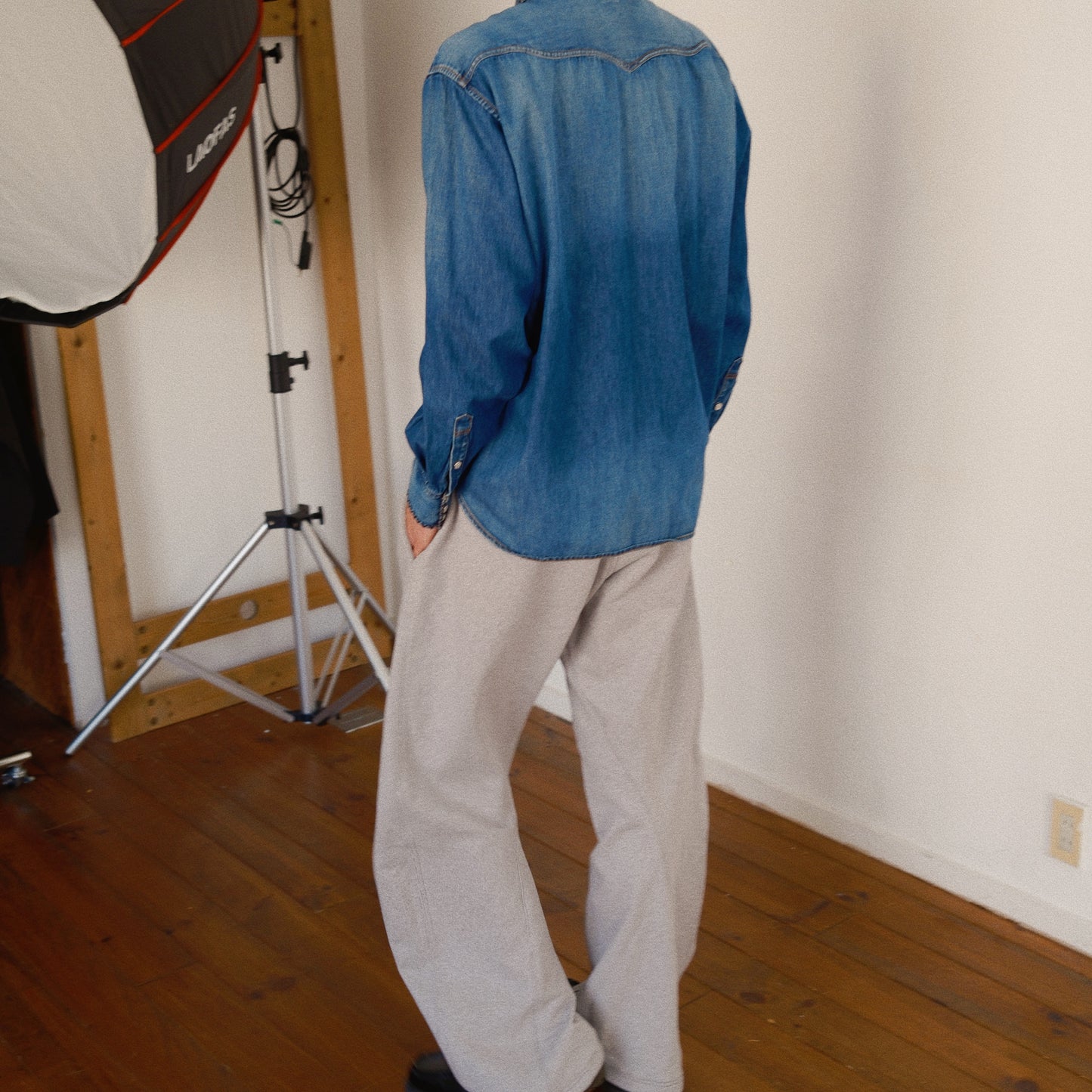 Hand-Embroidered Denim Shirt Indigo