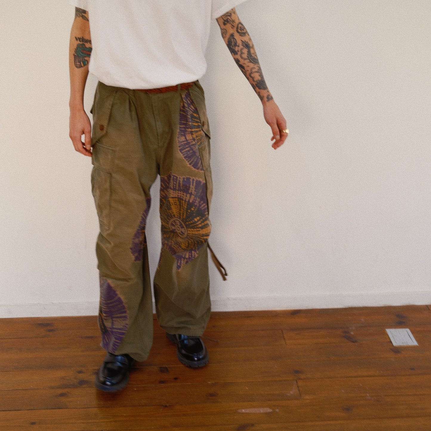 Tie-Dye Military Pants  Khaki