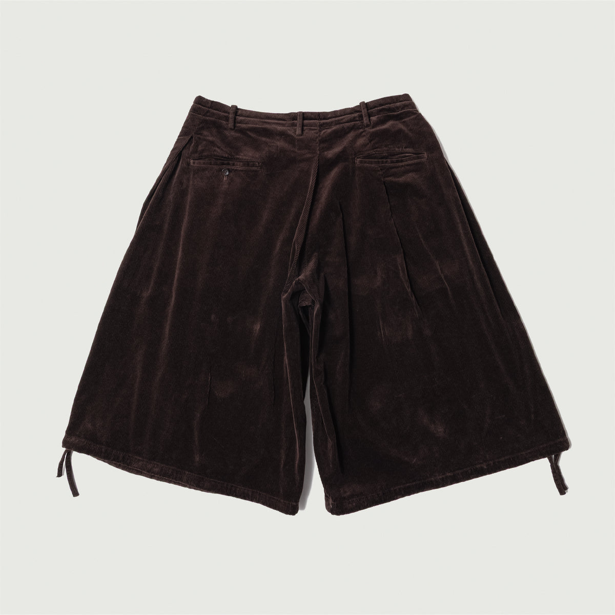 Wide-leg Cropped Corduroy Pants Brown