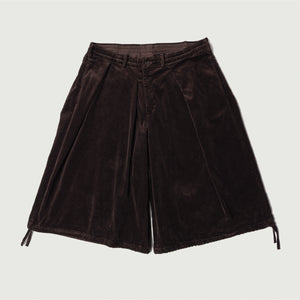 Wide-leg Cropped Corduroy Pants Brown