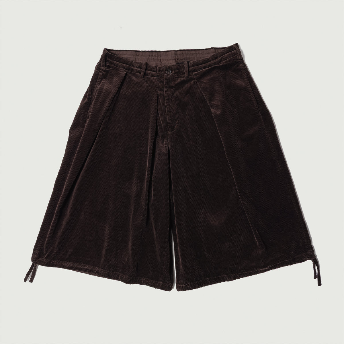 Wide-leg Cropped Corduroy Pants Brown