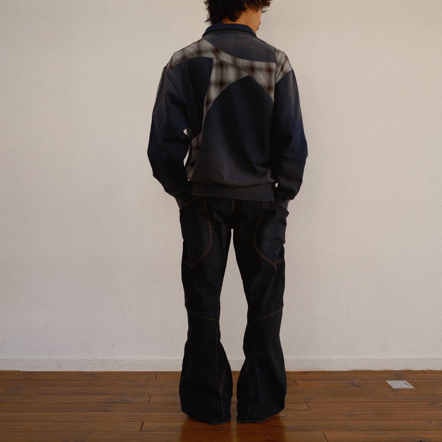 Pachwoked Half-Zip Sweatshirt Black