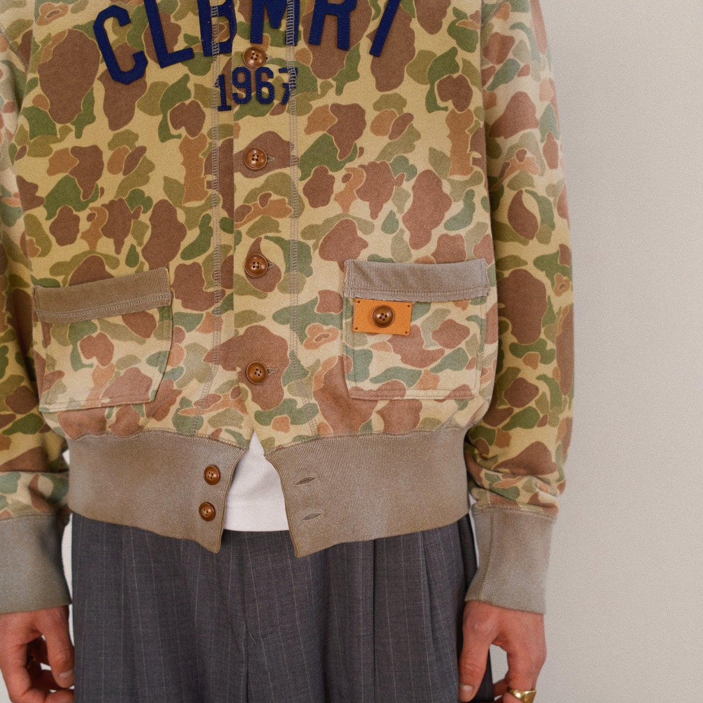 Camo Sweat Cardigan khaki