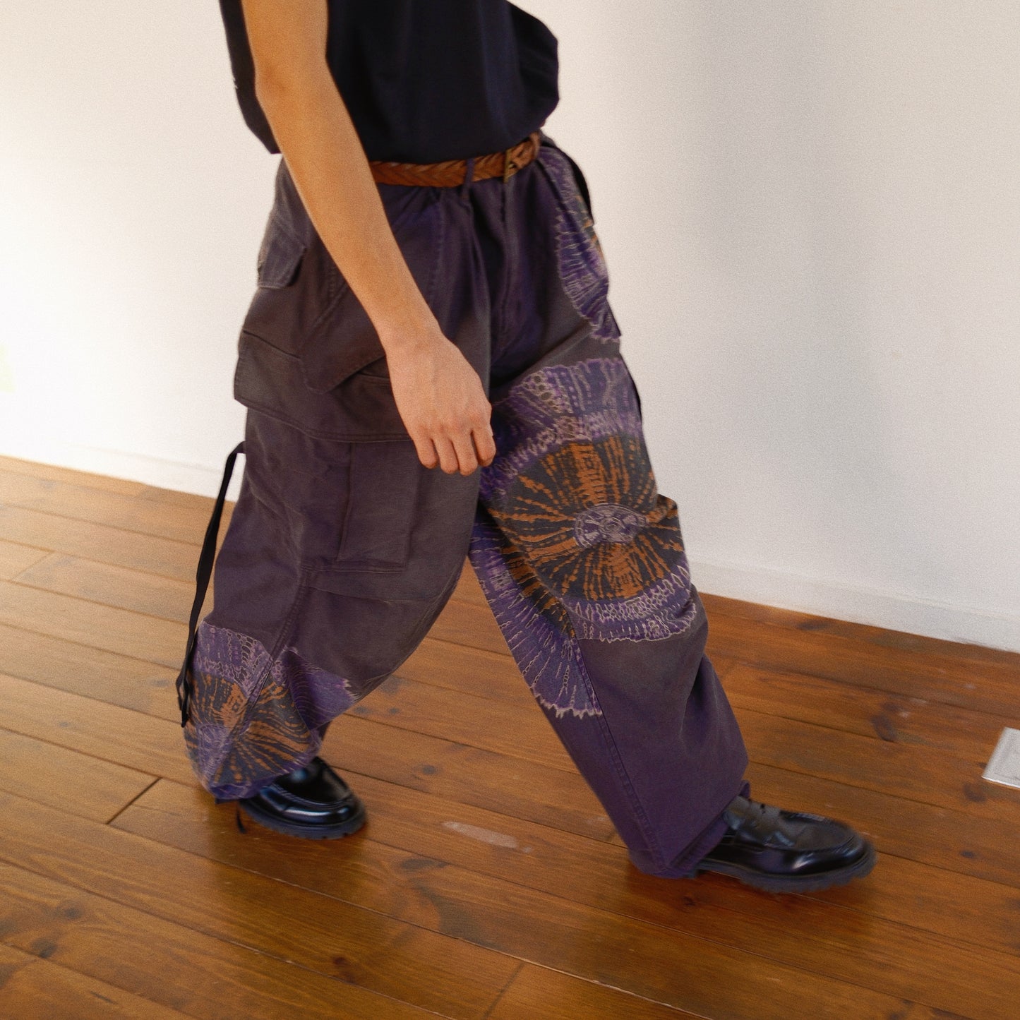 Tie-Dye Military Pants  Black