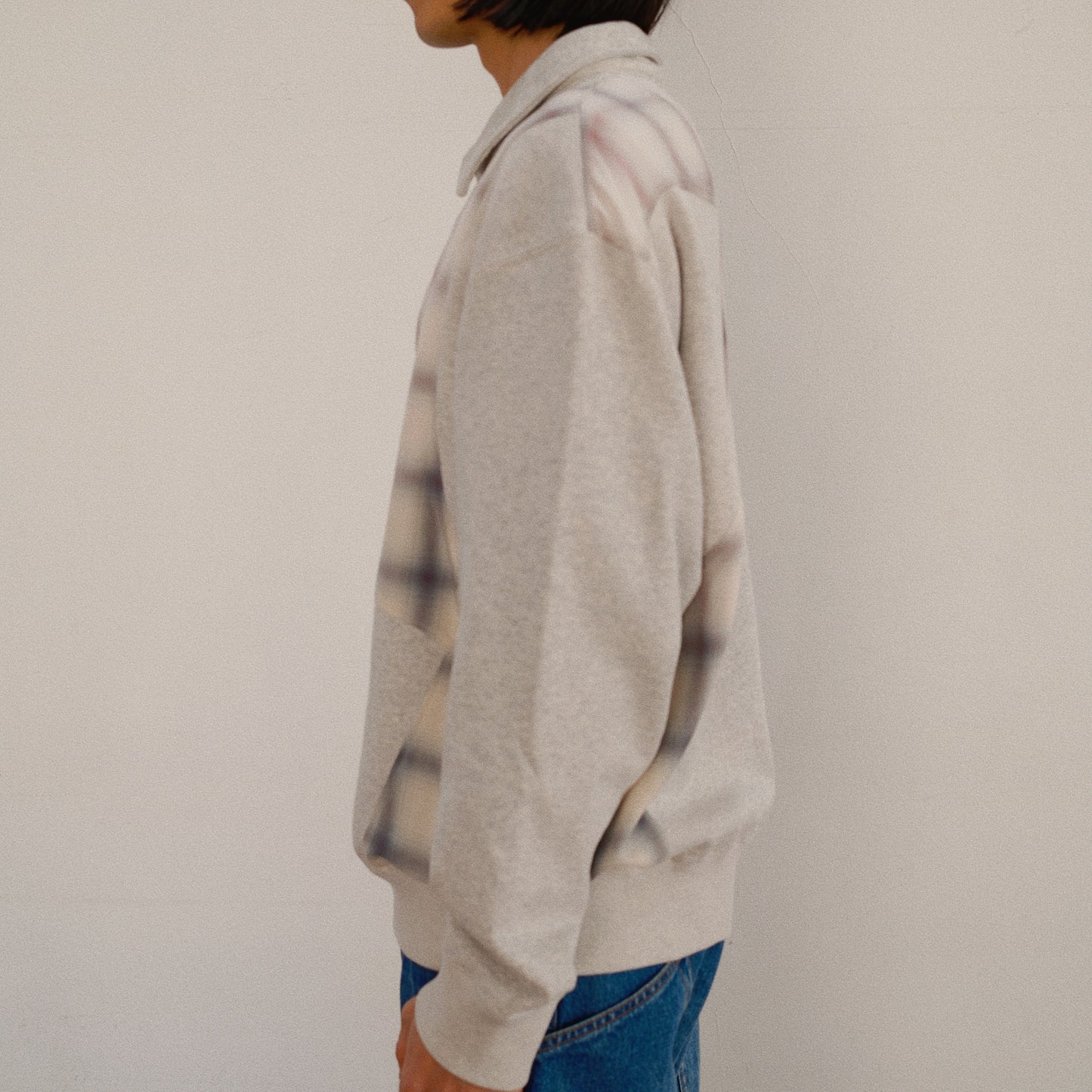 Pachwoked Half-Zip Sweatshirt Oatmeal