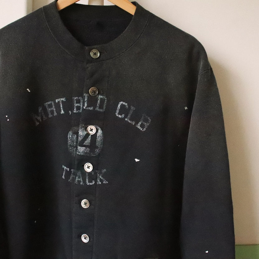 Vintage-eﬀect sweat cardigan Black