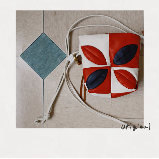 Hand-Patchwork Leather Bag Red