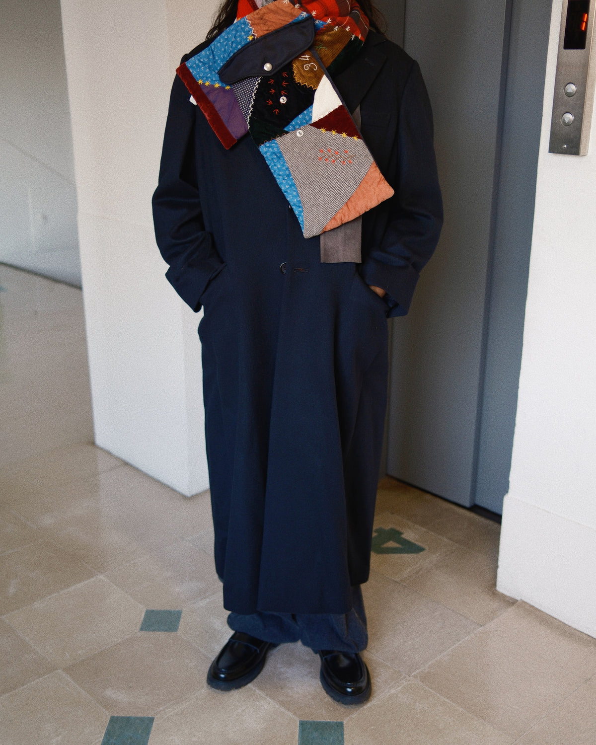 Quilt muﬄer Black