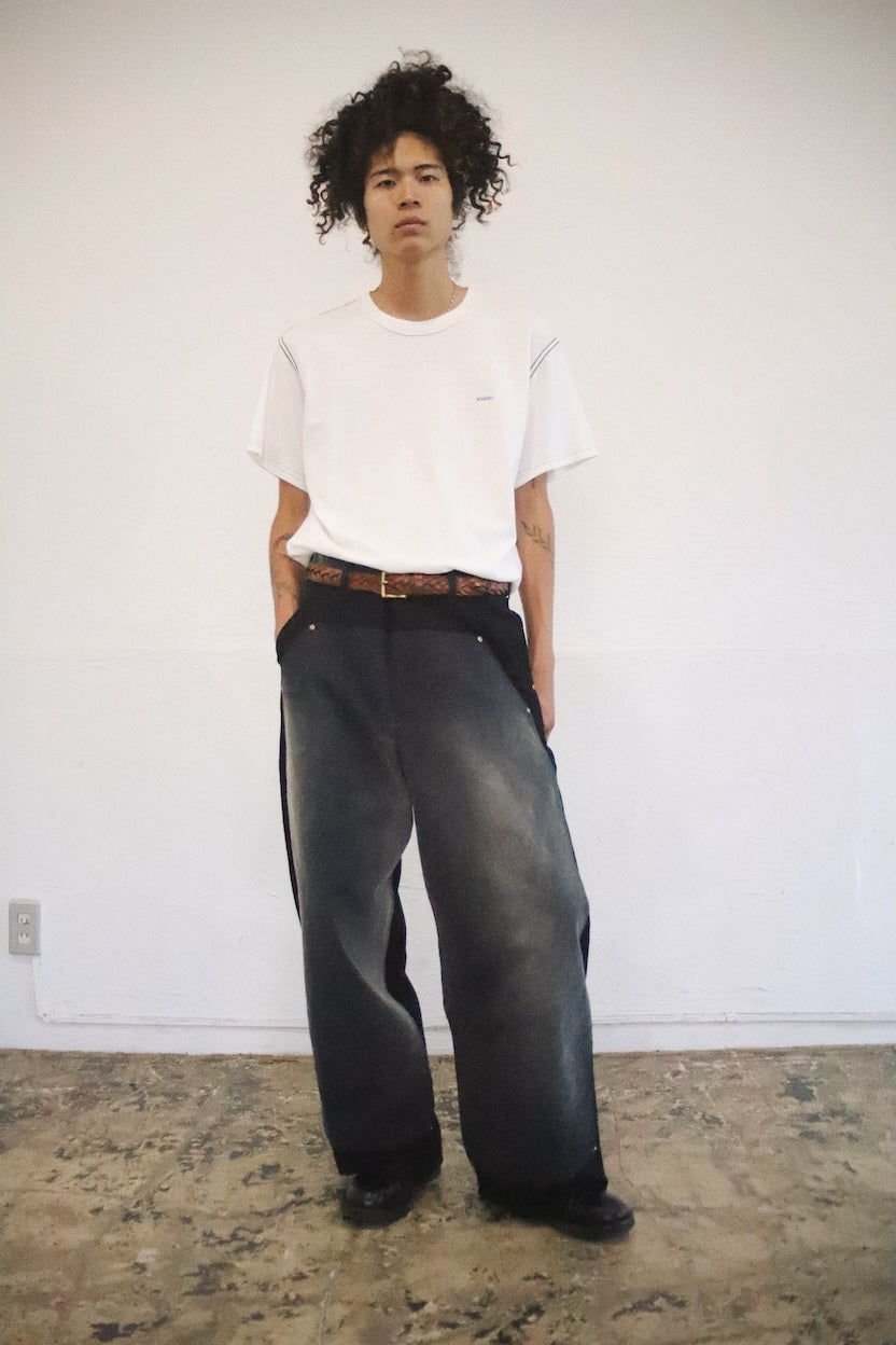 Vintage-eﬀect work pants Black