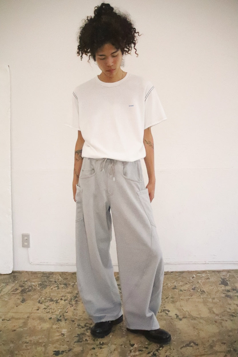 3D cutting sweat pants Gray