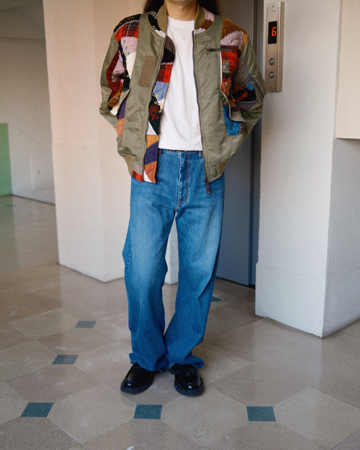 Quilt bomber jacket Khaki