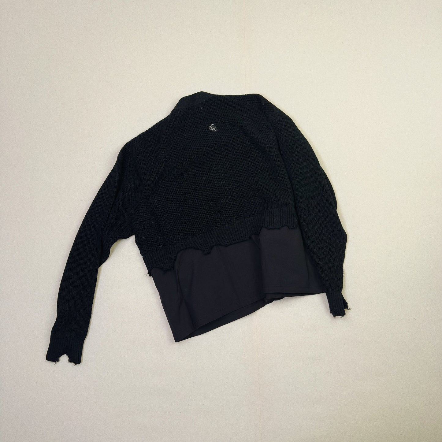 Destroyed Knit Cardigan Black