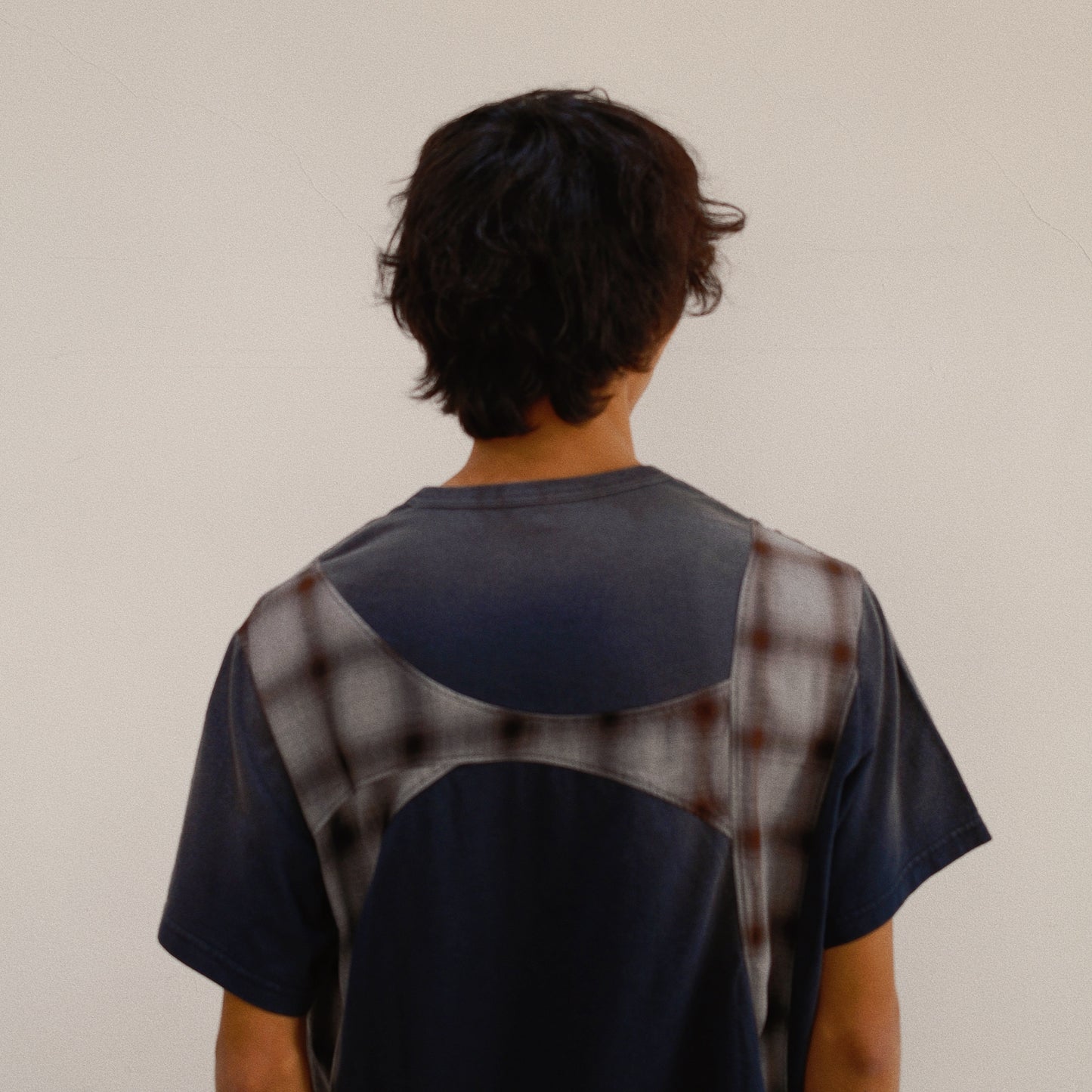 Pachworked Faded T Shirt  Black