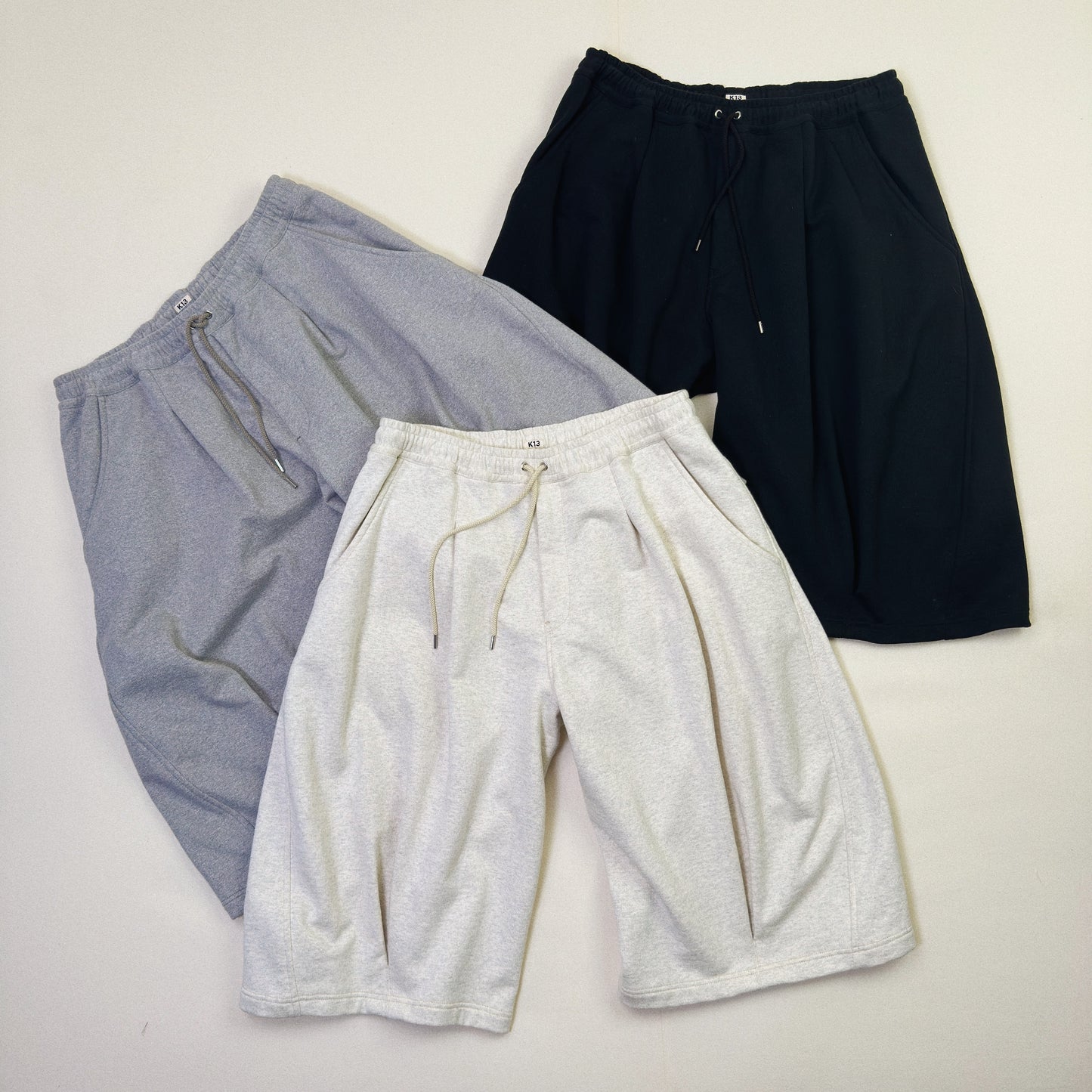 Pleated Balloon Sweat Pants Oatmeal