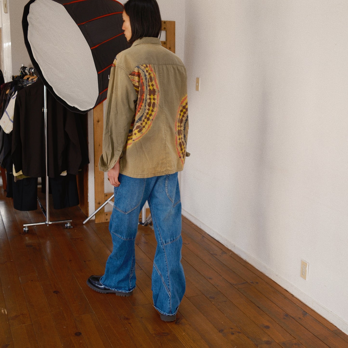 Tie-Dye Military Shirt  Khaki