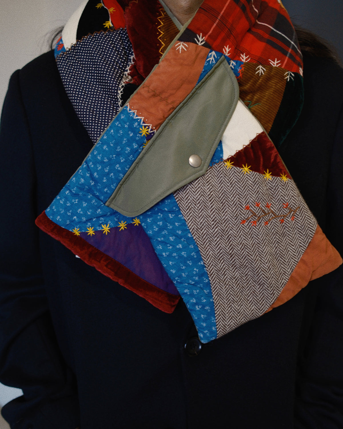 Quilt muﬄer Khaki