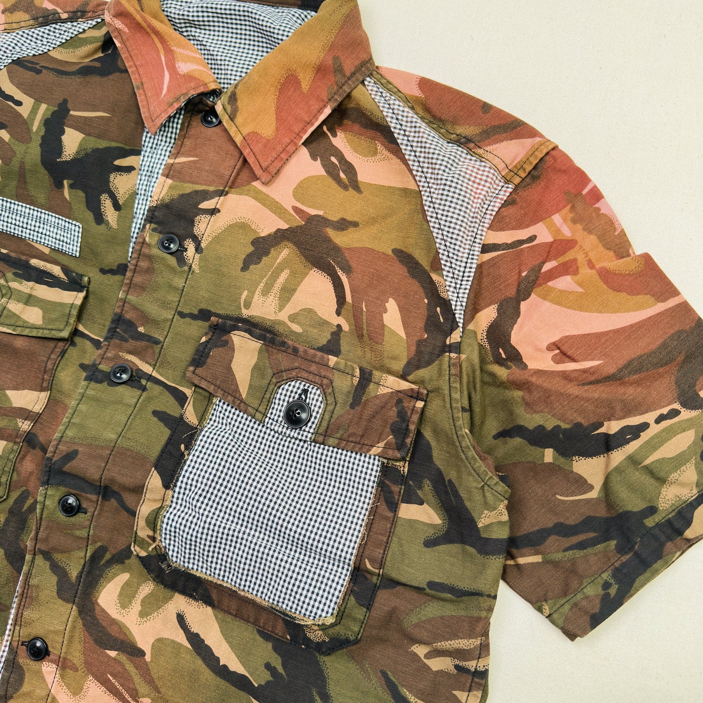 Patchworked Camo Shirt Black