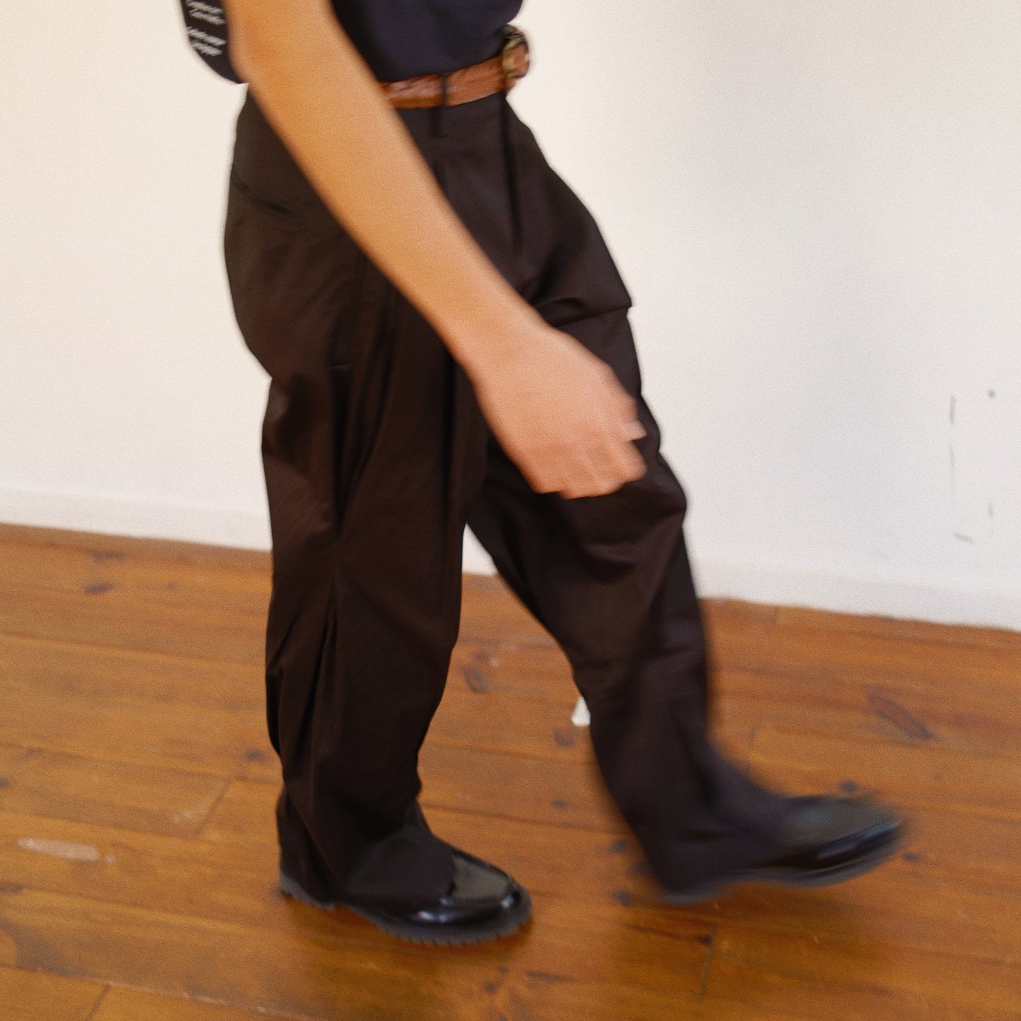 Pleated Chino Pants  Black