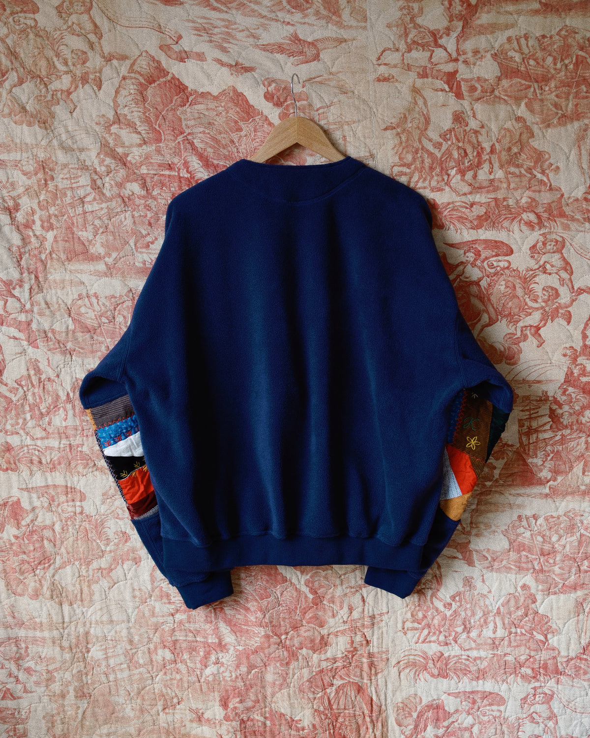 Quilt fleece pullover Navy