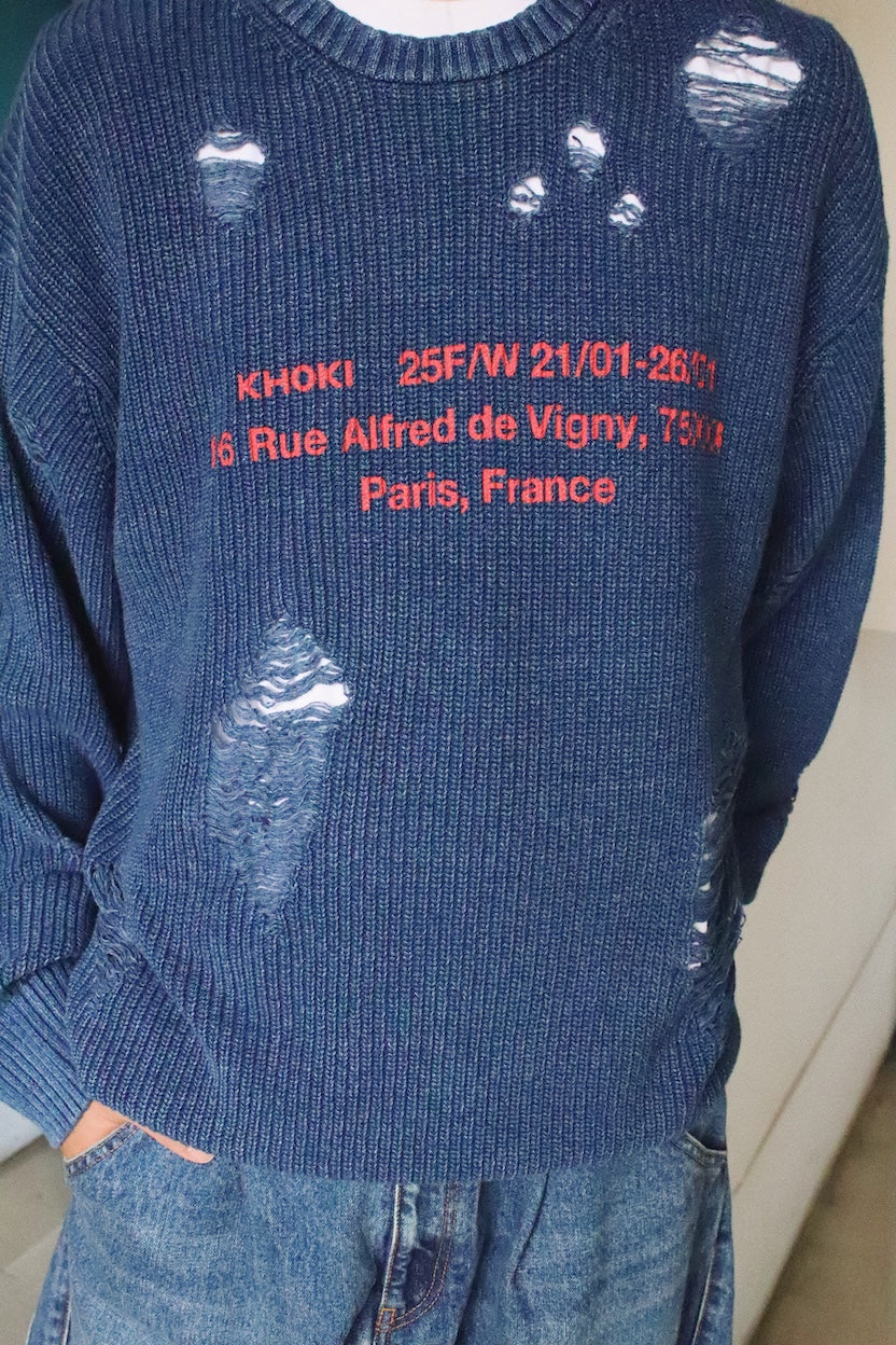 Indigo pullover knit Light Indigo