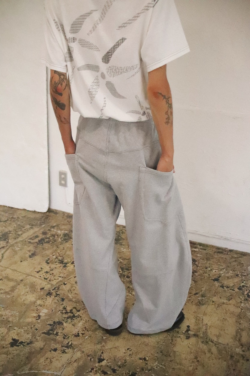 3D cutting sweat pants Gray