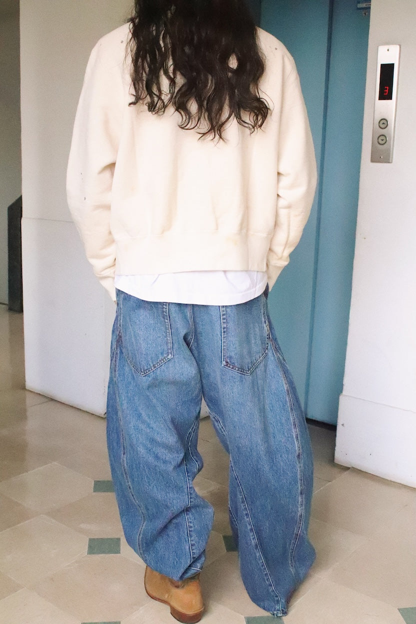 Vintage-eﬀect sweat cardigan Oatmeal