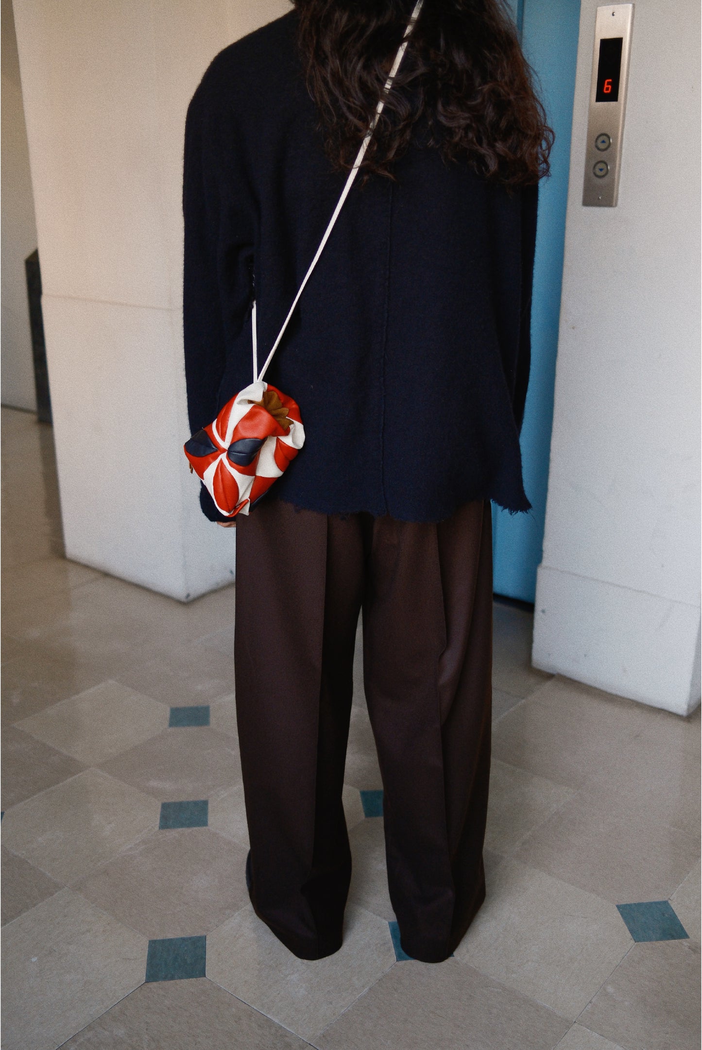 Hand-Patchwork Leather Bag Red