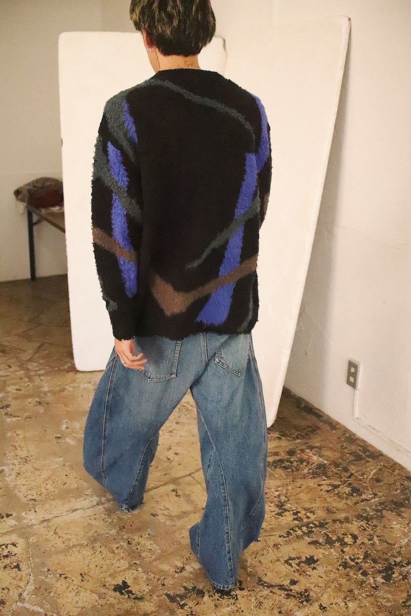 Jacquard-design knit Black