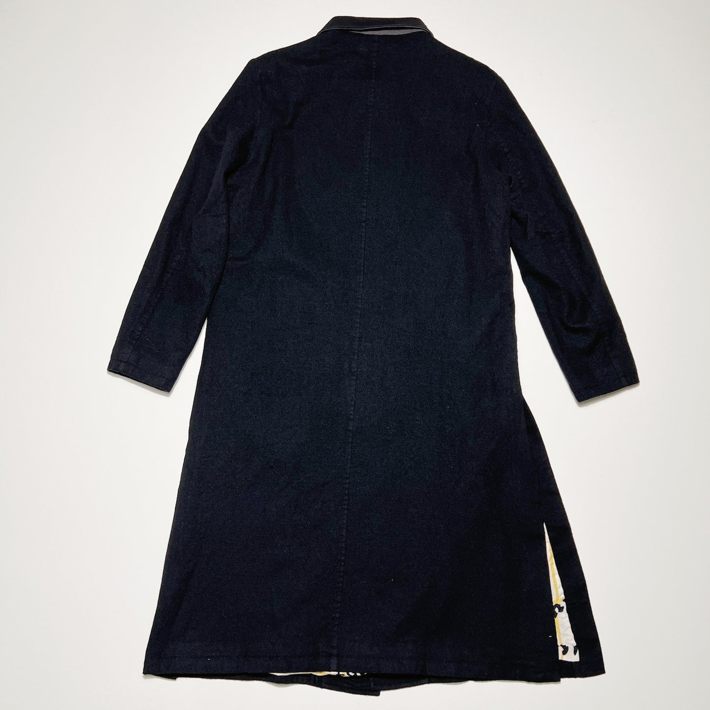 Washed wool coat Black