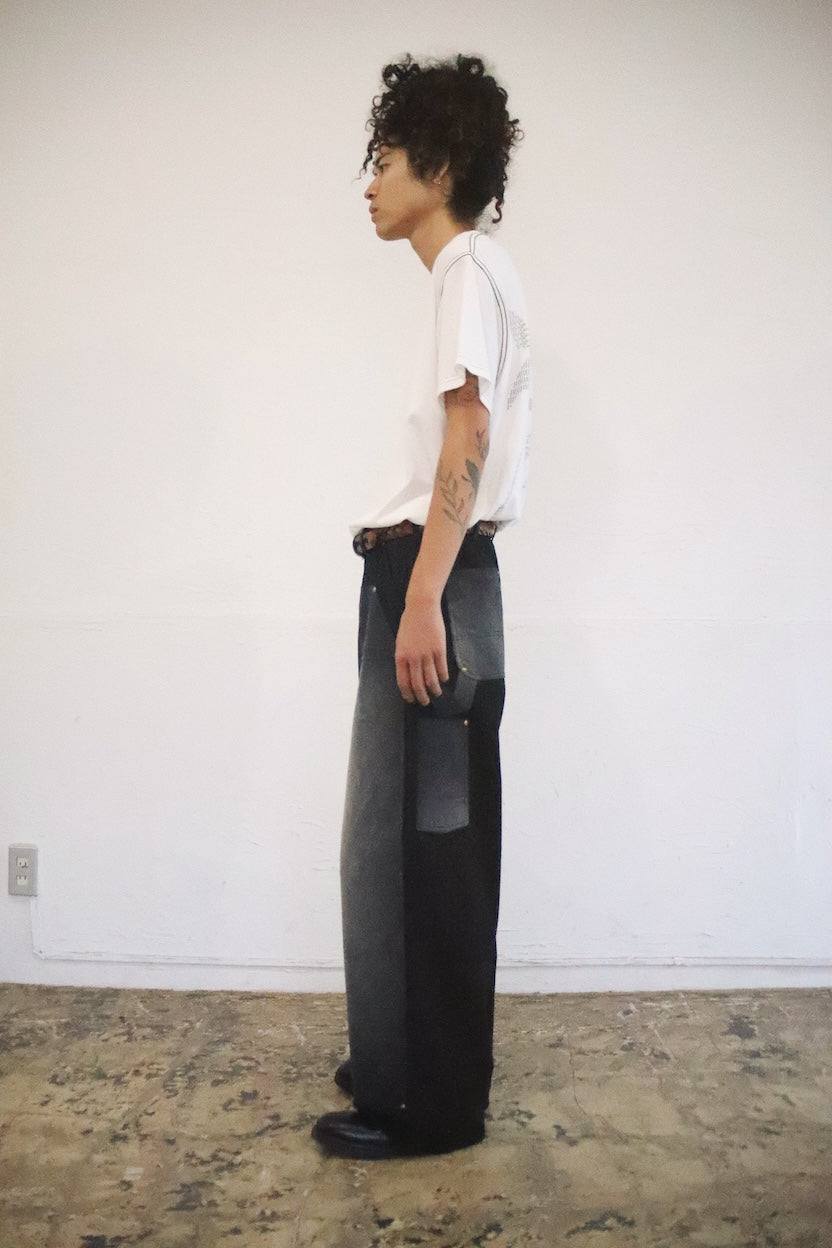 Vintage-eﬀect work pants Black