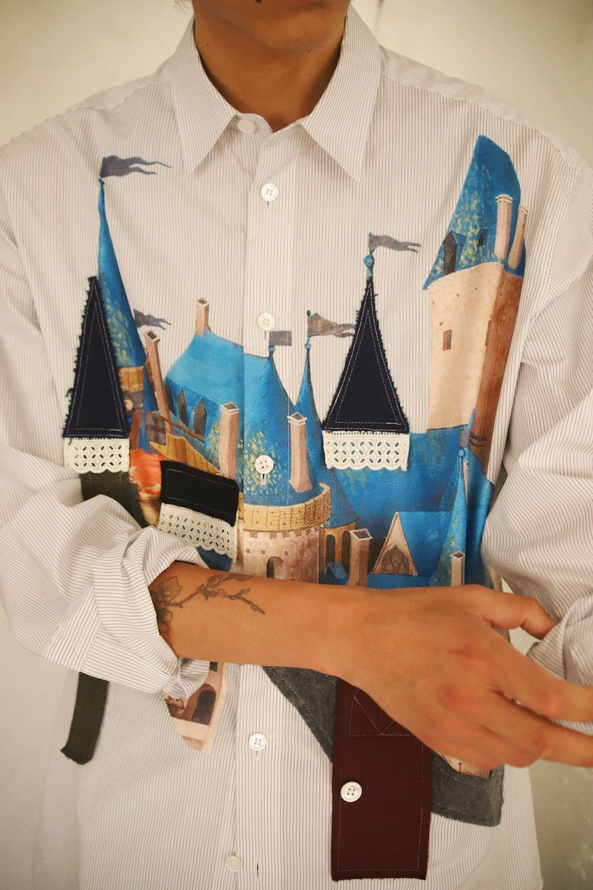 Appliqué-detail shirt White