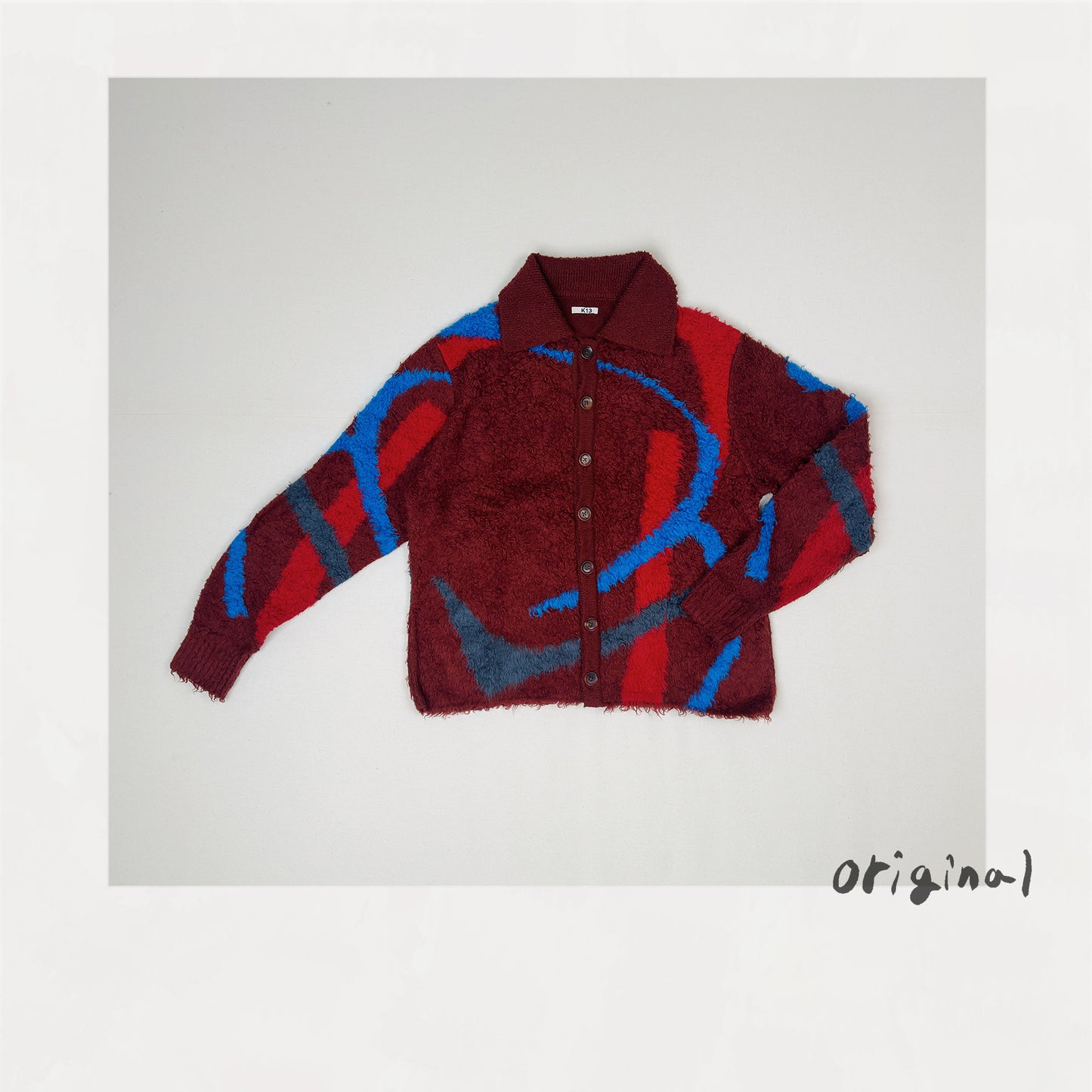 Jacquard-design cardigan Red