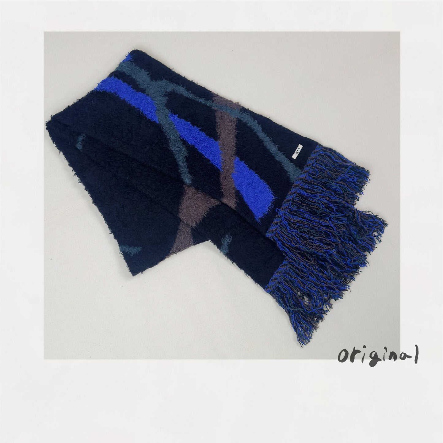 Jacquard-design muﬄer Black