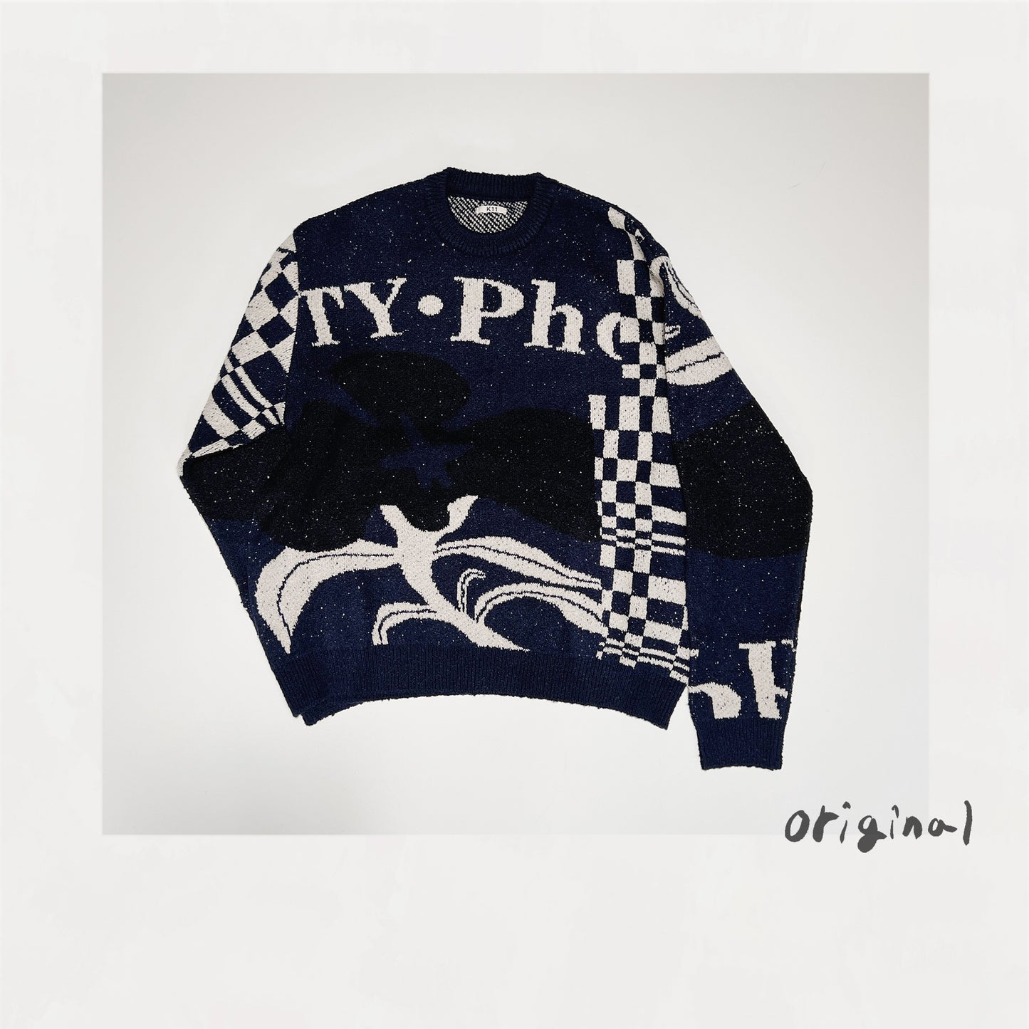 Intarsia-knit jumper Navy