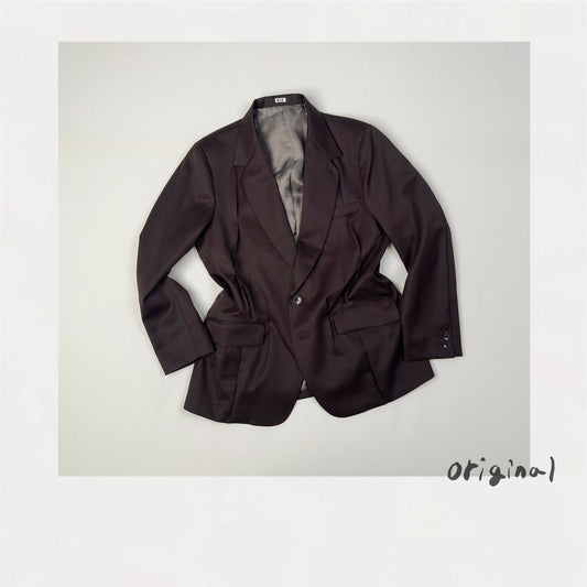 Tuck-detail blazer Brown