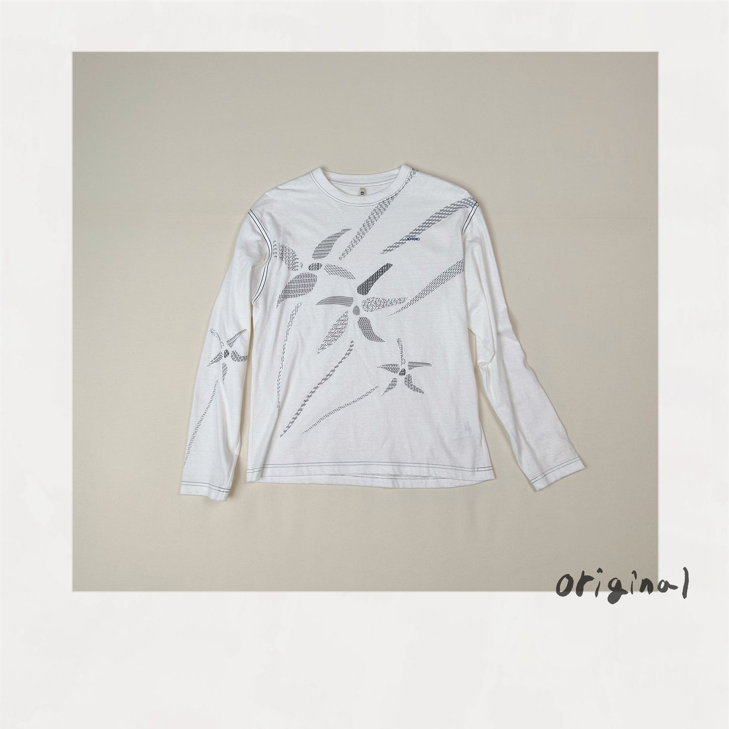 Printed long-sleeve T-shirt White