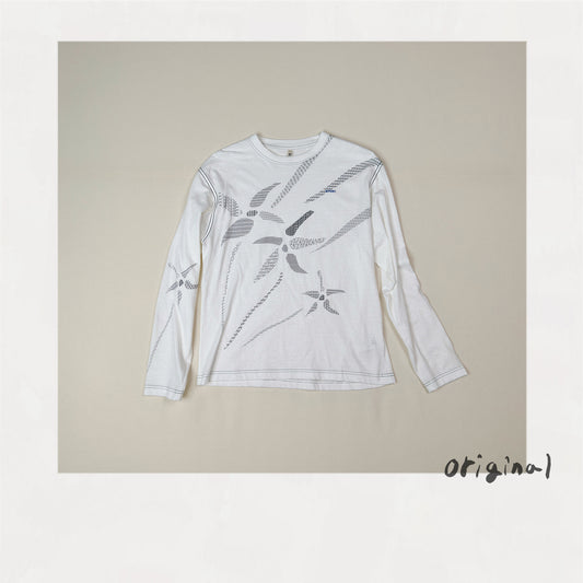 Printed long-sleeve T-shirt White