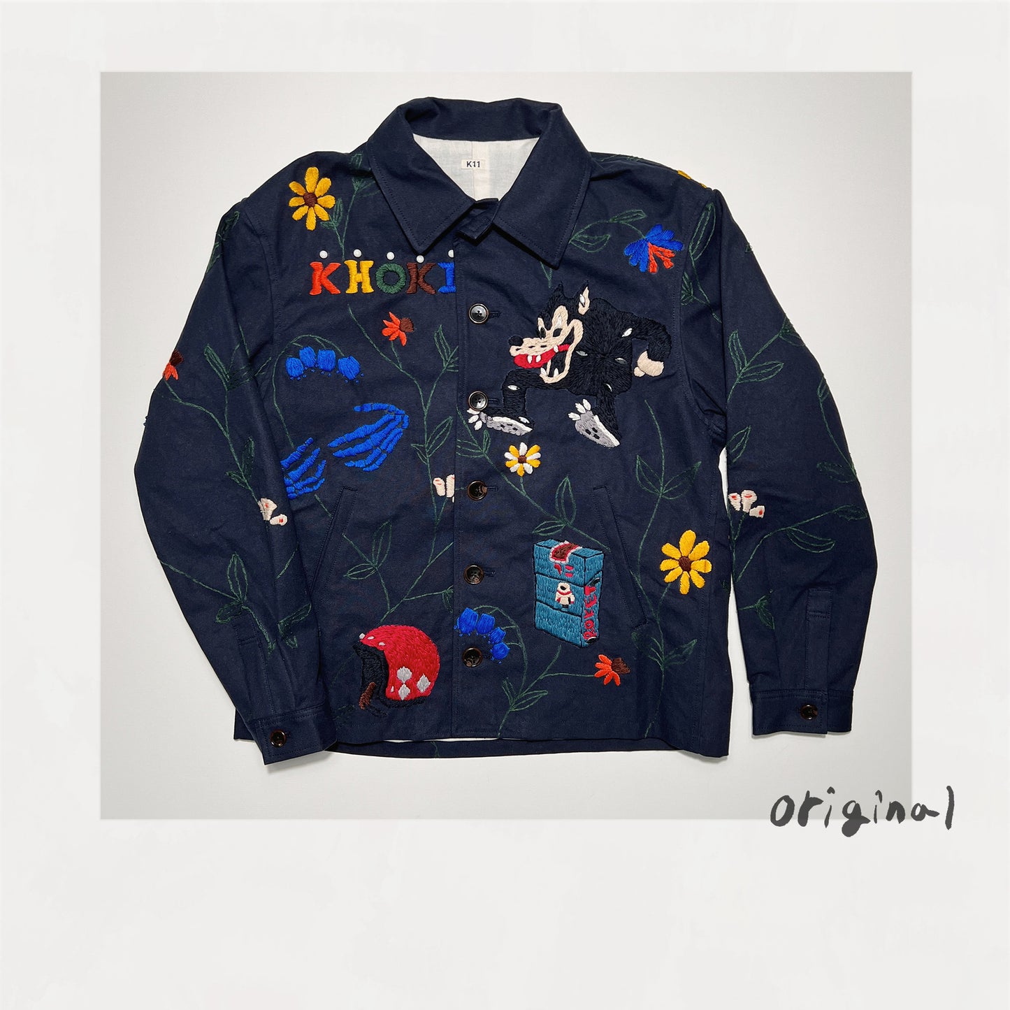 Hand embroidery jacket Navy