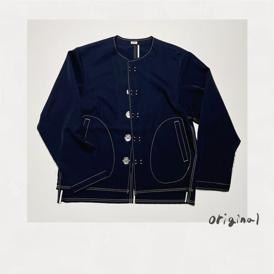 No collar jacket Navy