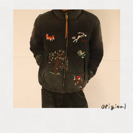 Vintage-eﬀect puﬀer jacket Black